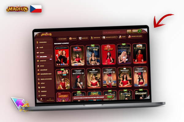 Přihlašovací obrazovka Magius Casino pro počítač s poli pro e-mail a heslo