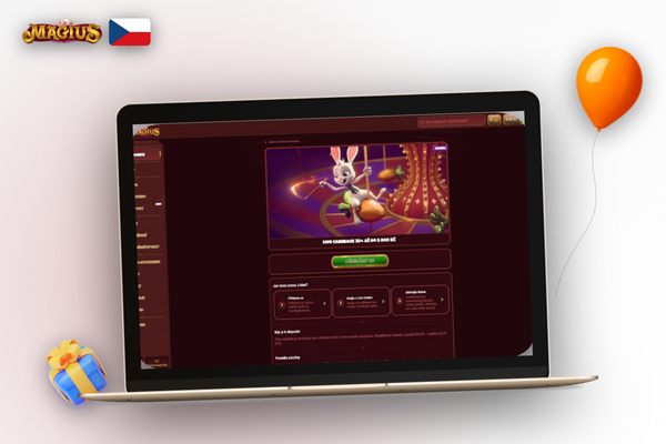 Okamžité připsání bonusu po vkladu v Magius Casino na notebooku